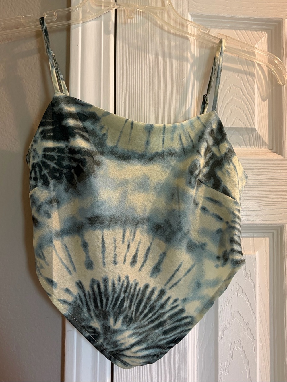 tye dye cropped tank with tied open back